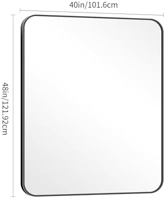 DESBING 40" x 48"Bathroom Mirror, Matte Black Wall Mirror - Image 6