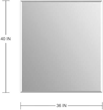 Frameless Wall Mirror 40” x 36“ Bathroom Mirror - Image 3