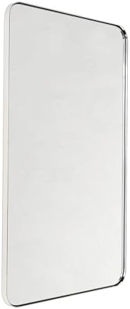 GRACTO 24x40'' Polished Nickel Metal Framed Bathroom Mirror - Image 2