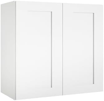 30" W x 30" H White Shaker Double-Door Kitchen Wall Cabinet by Lieeres
