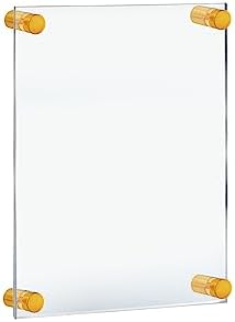 Azar Displays 105506-GLD Acrylic Floating Double Panel Wall Frame, 8.5" x 14" by AzarDisplays