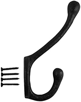Renovators Supply Manufacturing Double Wall Hook, Wrought Iron Black Powder Coat - Image 6