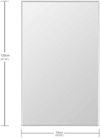 Frameless Wall Mirror Beveled Edge 48” x 30“ Bathroom Mirror - Image 3