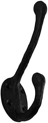 Renovators Supply Manufacturing Double Wall Hook, Wrought Iron Black Powder Coat - Image 5