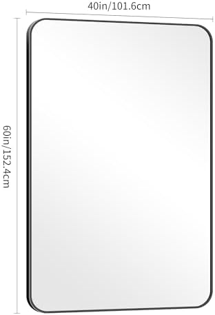 DESBING 60" x 40"Bathroom Mirror, Matte Black Wall Mirror - Image 6