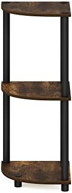 Furinno TURN-N-TUBE Corner Shelf, 3-Tier Corner Bookshelf, Display Storage - Image 6