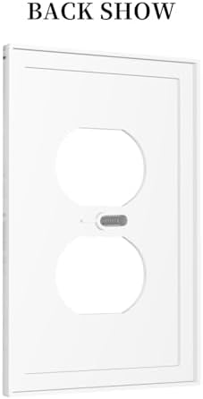 Outlet Covers Rustic White Grey Wood Grain 1 Gang Duplex Light Switch Cover - Image 4