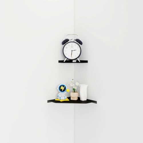 10 Inch Black Floating Corner Shelf Wall Mounted, Large Triangle Shelf - Image 4