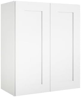 27" W x 30" H White Shaker Double-Door Kitchen Wall Cabinet by Lieeres