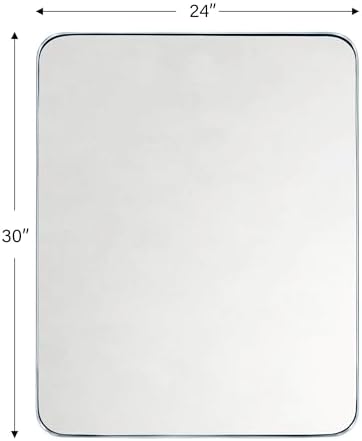 GRACTO 24x30'' Chrome Metal Framed Bathroom Mirror - Image 4