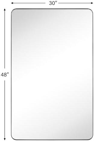 GRACTO 30x48'' Chrome Bathroom Rectangle Mirror - Image 2
