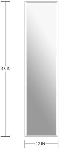 Frameless Full Length Mirror for Wall, 48x12 Inch Bathroom Vanity Mirror - Image 4