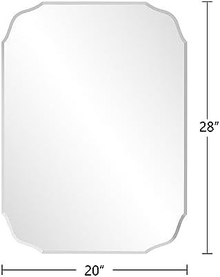 28" x 20" Silver Wall Mirror Beveled Edge Frameless Mirrors - Image 2