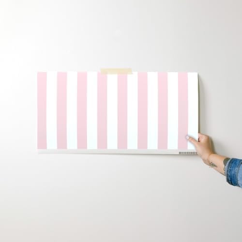 Spoonflower Stripes Pink and Peel and Stick Removable Wallpaper - Image 7
