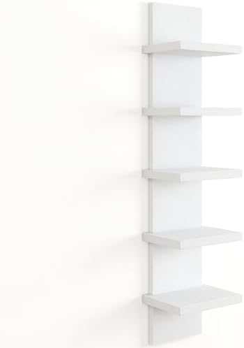 Fun Memories 5 Tier Wall Shelf Unit, Vertical Storage Tower by FunMemories