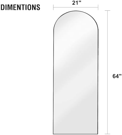 OGCAU 64"x21" Arched Full Length Mirror, Floor Full Body Mirror - Image 4