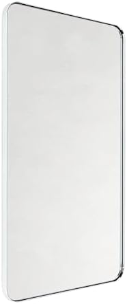 GRACTO 24x40'' Chrome Metal Framed Bathroom Mirror - Image 2