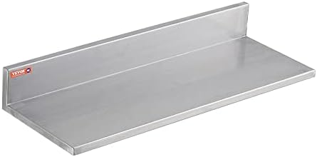 VEVOR 8.6" x 24" -2Pack Stainless Steel Shelf, Wall Mounted Floating Shelving - Image 6