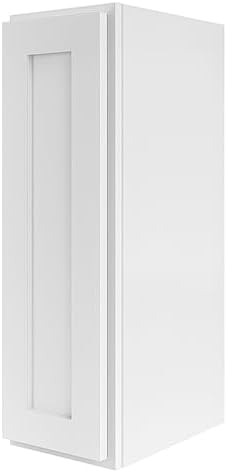 9" W x 42" H White Shaker Single-Door Kitchen Wall Cabinet by Lieeres