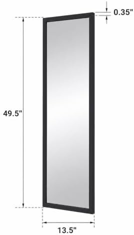 13.5" x 49.5" Black Modern Rectangular Full‑Length Door Mirror, Versatile - Image 3