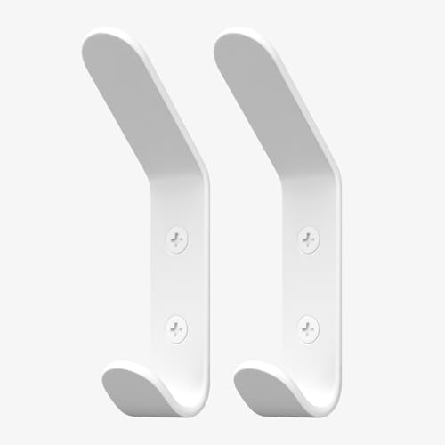 Homeforia White Wall Coat Hooks, High-End Metal, Heavy Duty by Homeforia