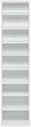 Furinno Jaya DVD Shelf, 9-Shelf Tall Narrow CD Rack, Media Shelf - Image 7