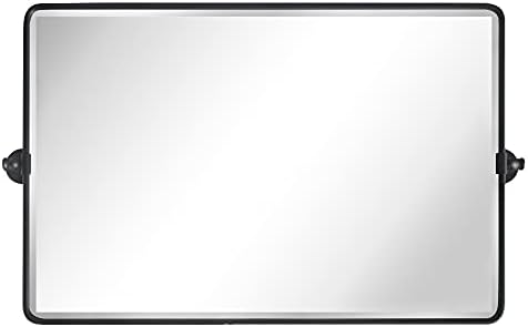 TEHOME Horizontal Pivot Mirror Black Tilt Mirror - Image 2