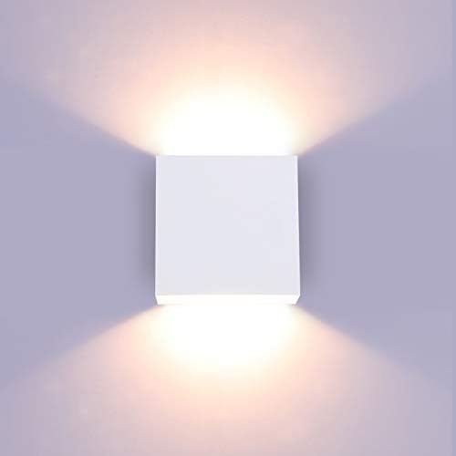 Lightess White Modern LED Wall Light Dimmable Mini Wall Sconce Warm White by LIGHTESS