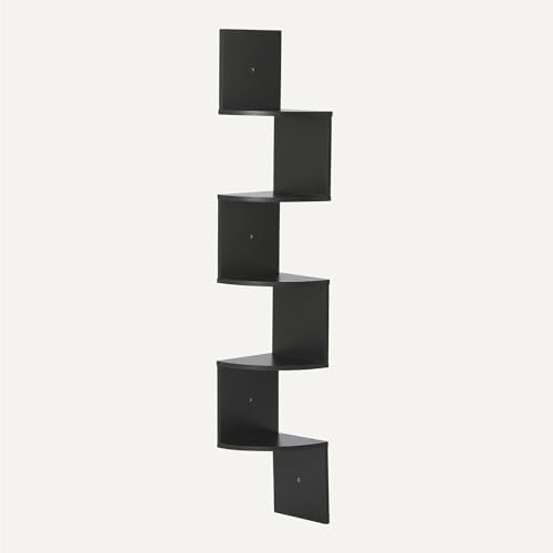 Amazon Basics 5-Tier Corner Shelf, Wall-Mounted, Floating Corner Bookshelf - Image 5