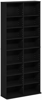 Furinno Jaya DVD Shelf, 16-Shelf Wide CD Rack, Media Shelf - Image 6