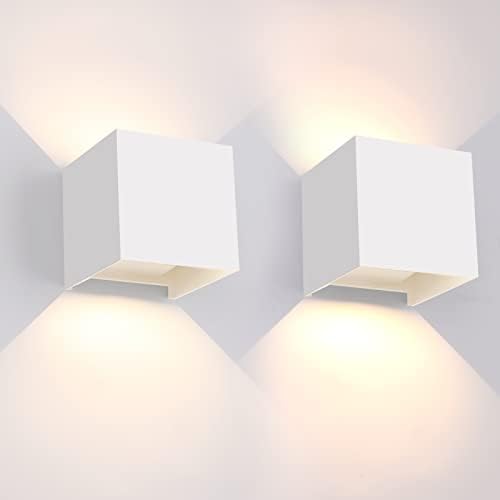 Mille Lucciole 12W 2Pack Outdoor Wall Lights Exterior/Interior, LED White by MilleLucciole