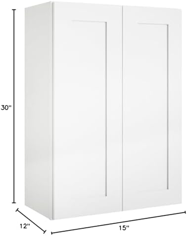 27" W x 42" H White Shaker Double-Door Kitchen Wall Cabinet - Image 3