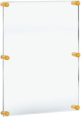 Azar Displays 105536-GLD Acrylic Floating Double Panel Wall Frame, Overall by AzarDisplays