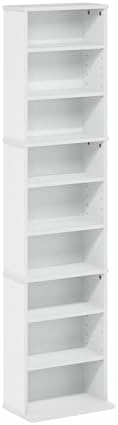 Furinno Jaya DVD Shelf, 9-Shelf Tall Narrow CD Rack, Media Shelf - Image 6