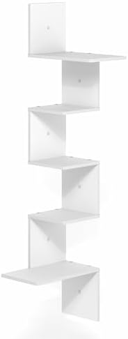 5-Tier Corner Square Wall Shelf, Radial Wall Mounted Book Shelf, Corner - Image 4