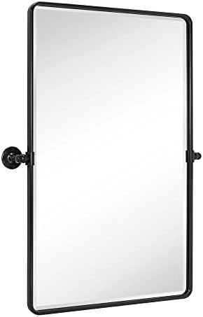 TEHOME Oil Rubbed Bronze Pivot Rectangle Mirrror Farmhouse Tiltable Rounded by TEHOME