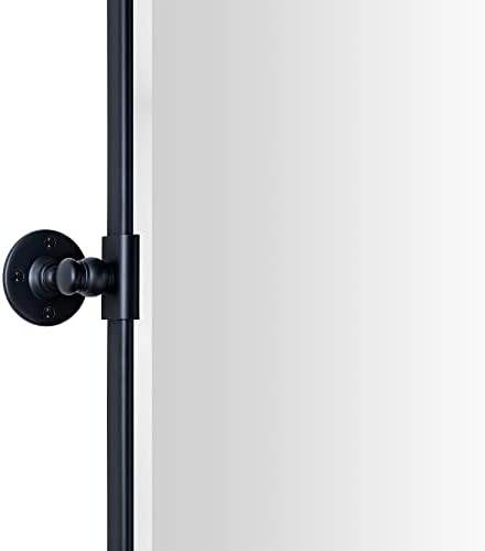 TEHOME Pivot Mirror Matt Black Tilt Bathroom Vanity Mirror Black Metal Framed - Image 4