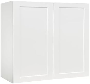33" W x 36" H White Shaker Double-Door Kitchen Wall Cabinet by Lieeres