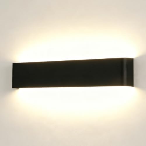 23.6" Hardwired Black Rectangular Indoor Up Down LED Vanity Light by LUXLUCIO