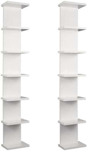 2 Pack 7 Tier Wall Shelf Unit by Sibosen