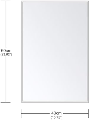 Bathroom Mirror for Over Sink 24x16 Inch Frameless Wall Mirror Rectangle - Image 3