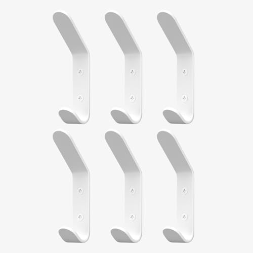 Homeforia White Wall Coat Hooks, High-End Metal, Heavy Duty by Homeforia
