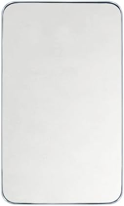 GRACTO 24x40'' Chrome Metal Framed Bathroom Mirror - Image 3