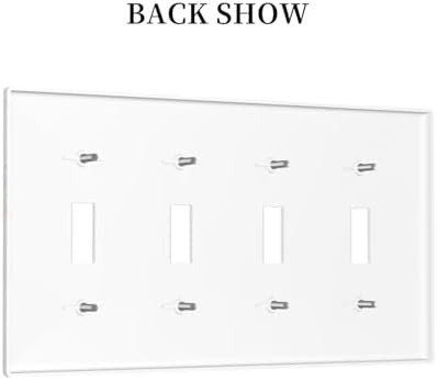 Light Switch Covers Beige Marble Pattern Quad Toggle 4 Gang Wall Plate - Image 4