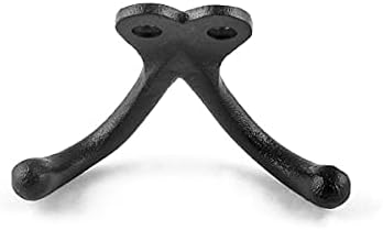 Renovators Supply Manufacturing Double Wall Hook, Cast Iron Black Powder Coat - Image 6