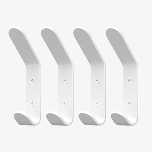 Homeforia White Wall Coat Hooks, High-End Metal, Heavy Duty by Homeforia
