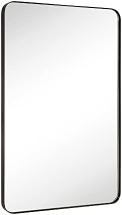 GRACTO 24x36'' Oil Rubbed Bronze Bathroom Mirror Bronze Metal Framed Rounded by GRACTO