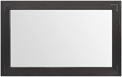 YOSHOOT Rustic Wooden Framed Wall Mirror, Natural Wood Bathroom Vanity Mirror - Image 3