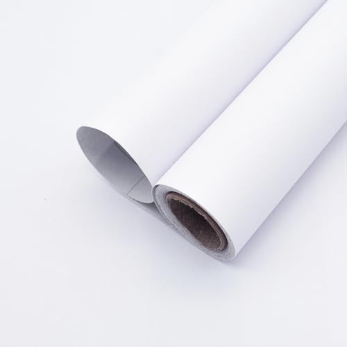 Yancorp 24"x120" Matte White Contact Papaer Peel and Stick Wallpaper Vinyl Wrap by YancorpHomeDecor