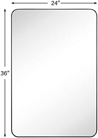 GRACTO 24x36'' Oil Rubbed Bronze Bathroom Mirror Bronze Metal Framed Rounded - Image 6